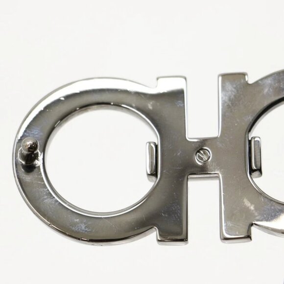 Salvatore Ferragamo Reversible Leather Gancini Belt 42" - White/Grey - Picture 9 of 12